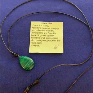 Natural Malachite Tear Drop Shape Necklace